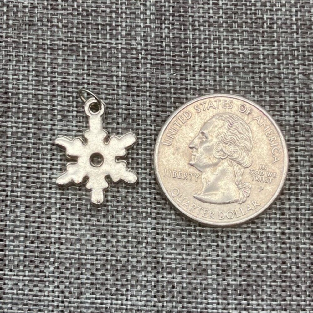 Snowflake Pendant Charm Small Silver Christmas Winter Jewelry Making DIY Craft